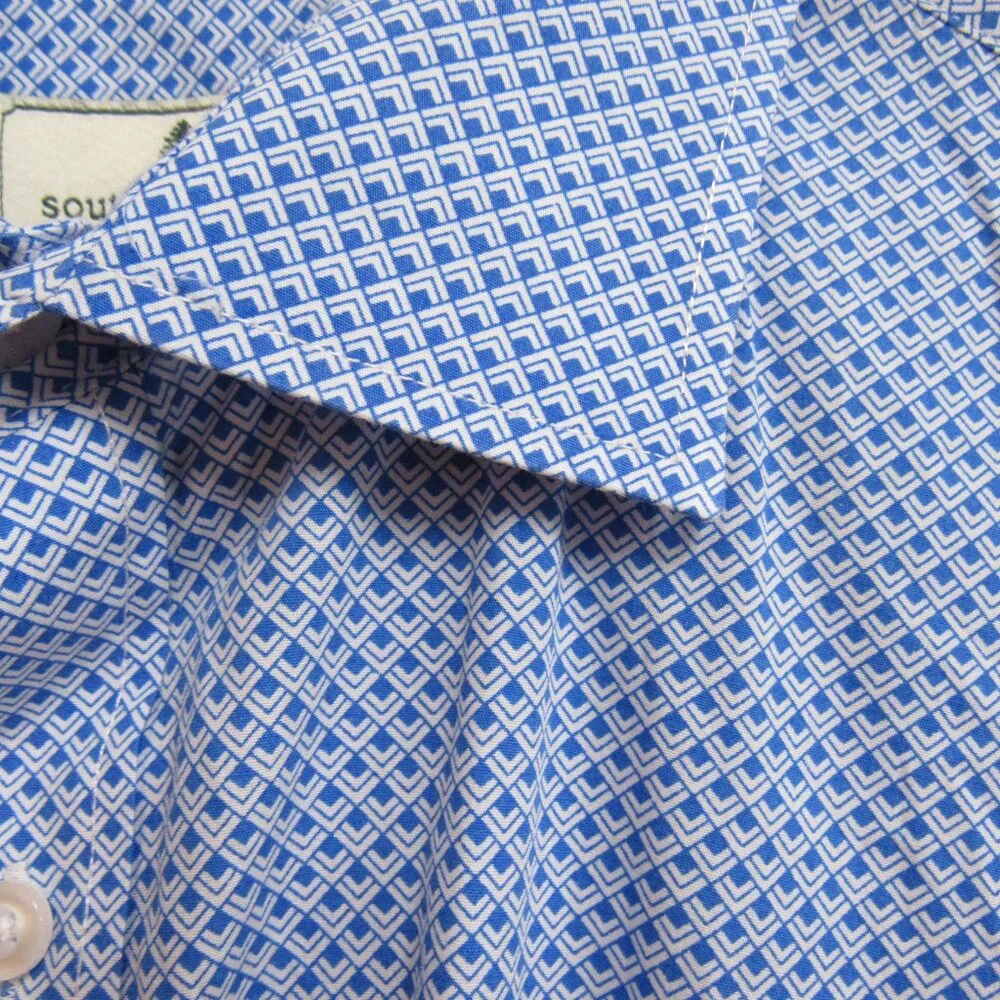 Southern Pines Casual Button-Down‎ Shirt Men’s Blue XL Cotton Long Sleeve